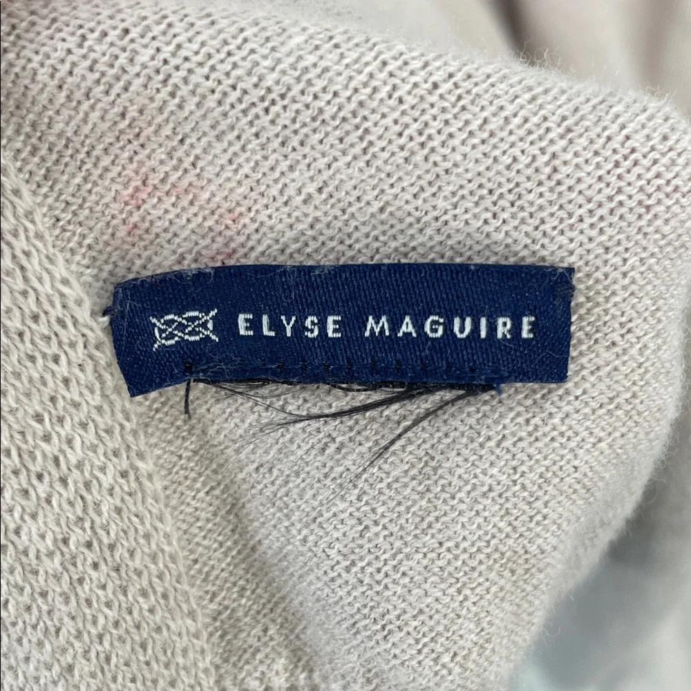 Elyse Maguire Tan Cream Polka Dot Exclamation‎ Point Oversized Knit Scarf Wrap